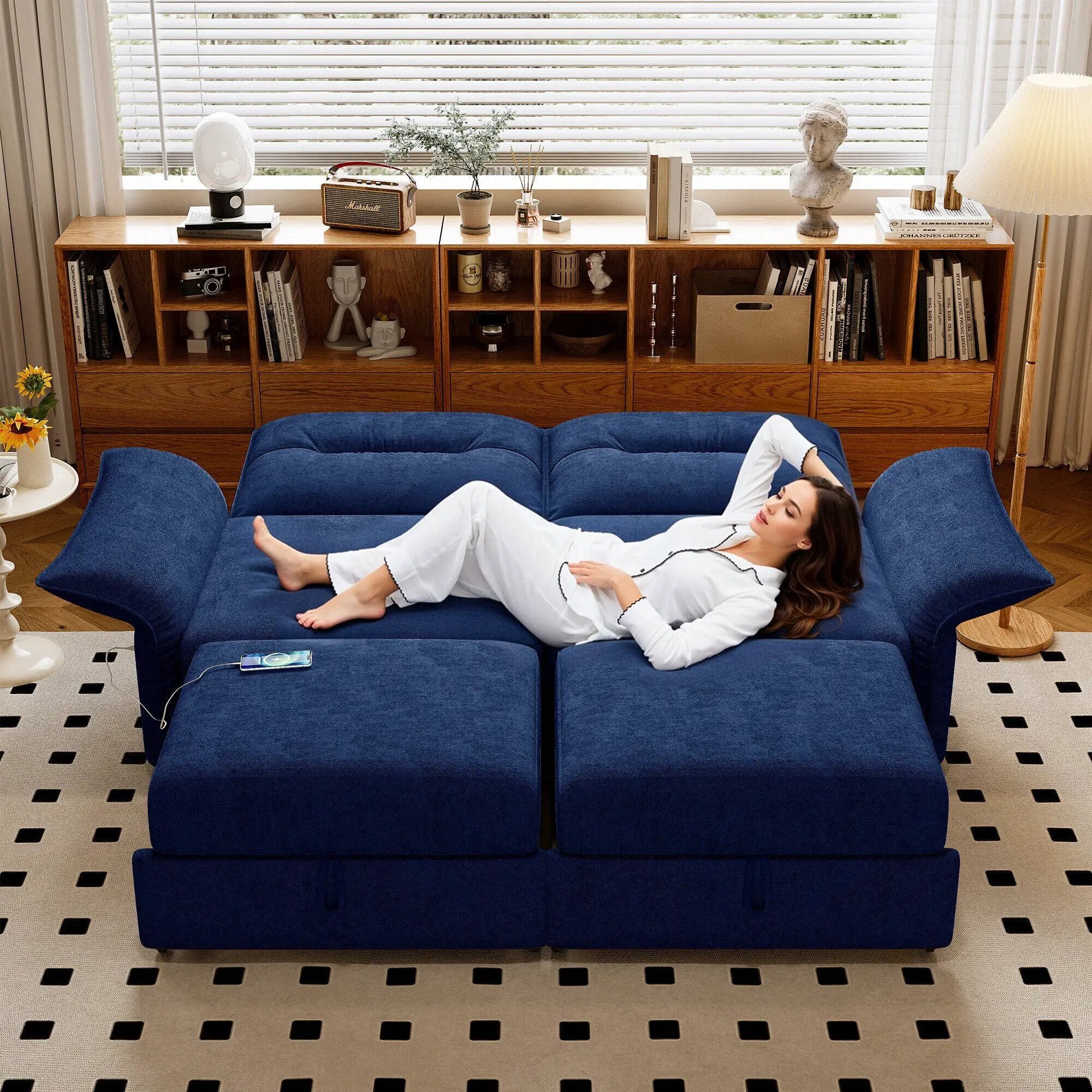 Multi-Functional 85-Inch Convertible Sofa Bed by HouseOfZazla