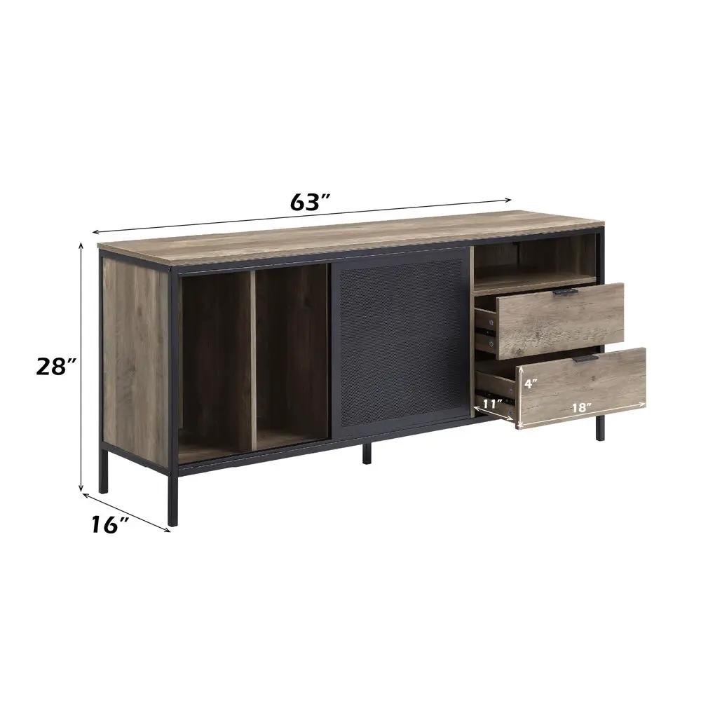 Nantan - 28" TV Stand - Rustic Oak & Black by Unique Piece Furniture