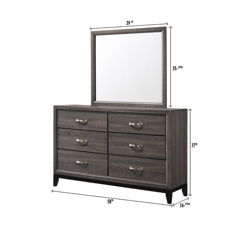 Contemporary 6 Drawer Dresser With Handles by Unique Piece Furniture