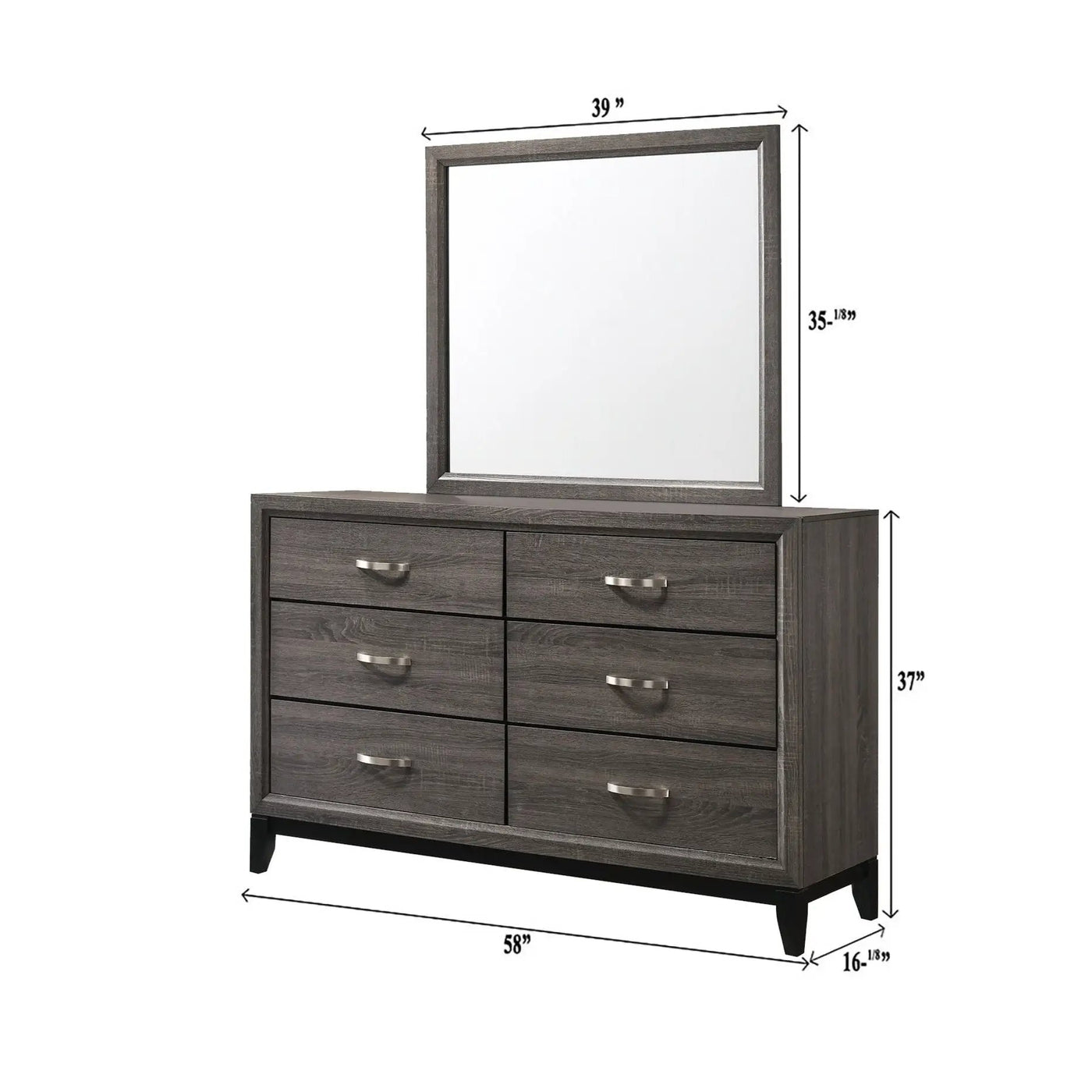 Contemporary 6 Drawer Dresser With Handles by HouseOfZazla