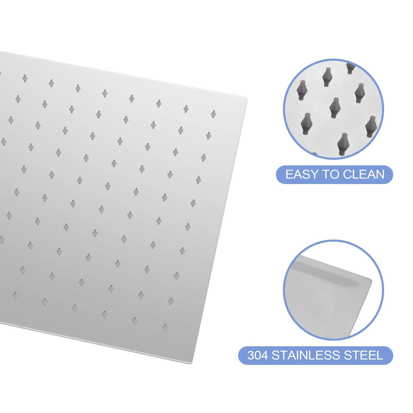 8" Square Rain Shower Head, Ceiling / Wall Mount Stainless Steel Bath Fixture by HouseOfZazla