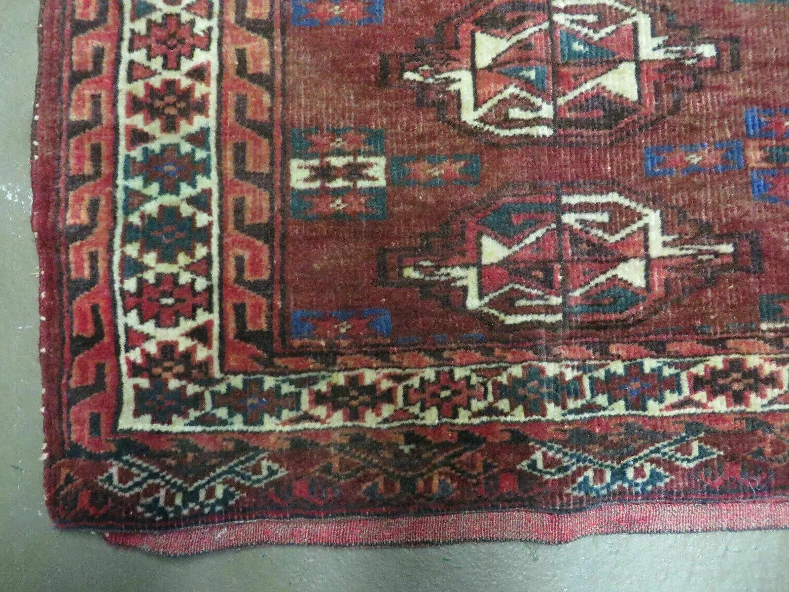 2.5' X 4' Antique Handmade Bokhara Turkoman Yamud Wool Rug Kilim Backing NICE by Jewel Rugs
