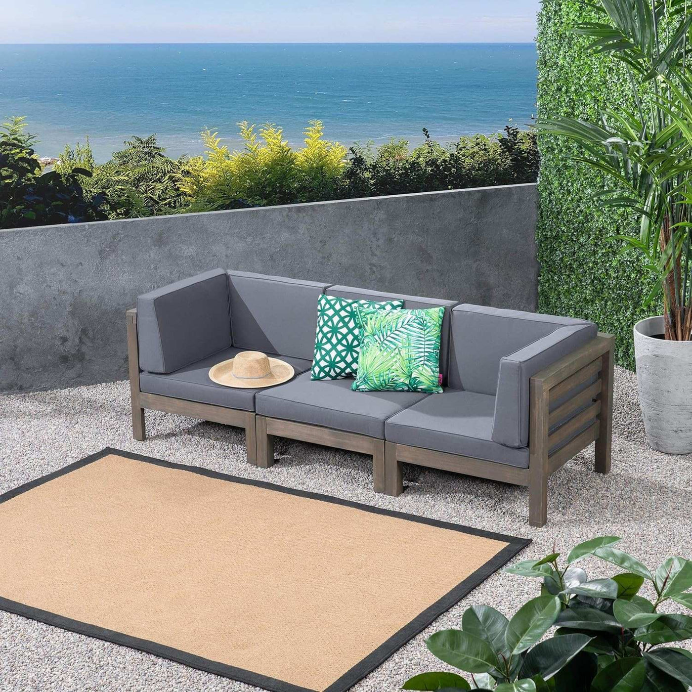 Oana 3 Piece Sofa Set With Water Resistant Cushions by HouseOfZazla