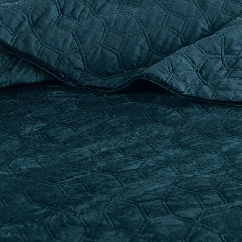 3 Piece Velvet Quilt Set Teal King/Cal King by HouseOfZazla