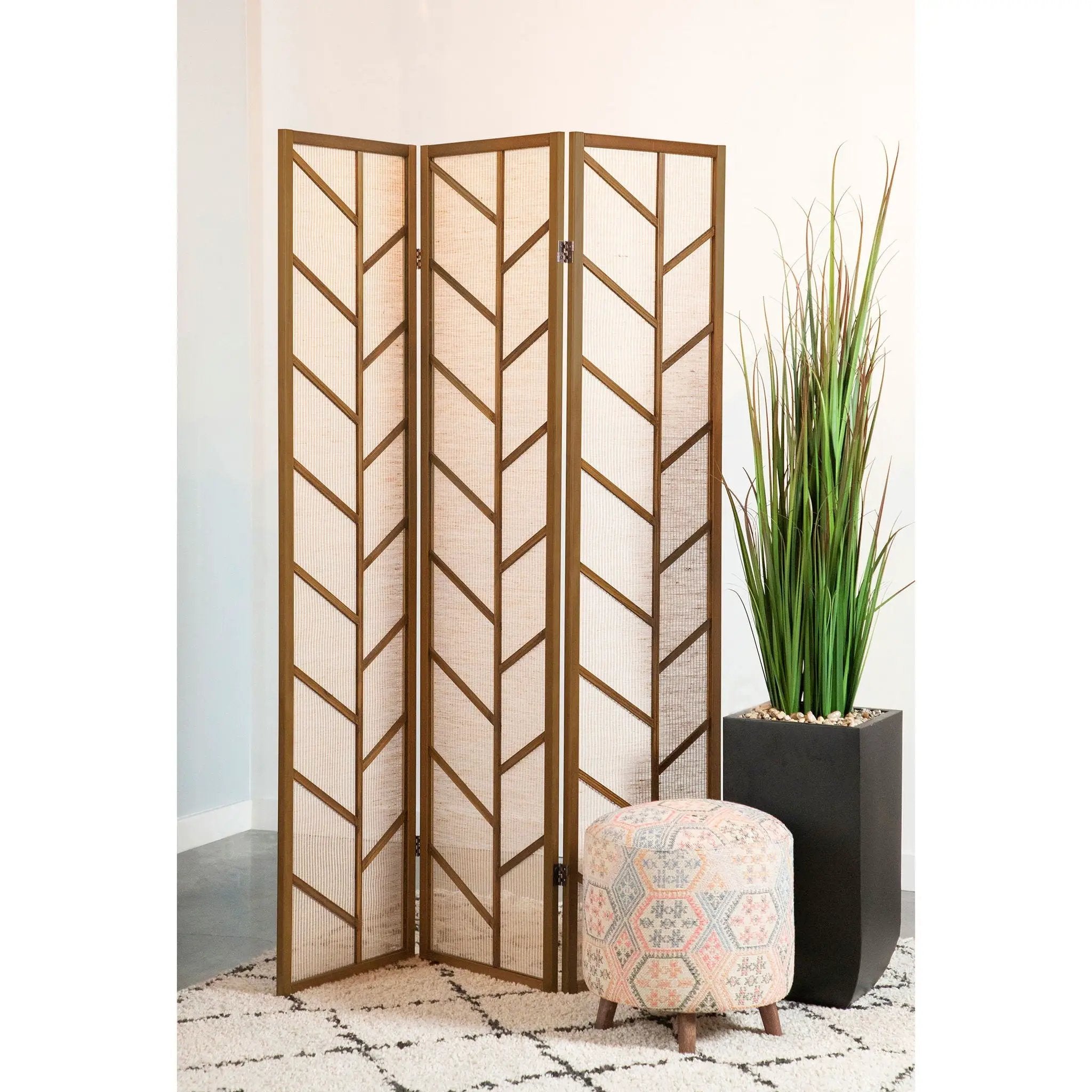 Foldable 3 Panel Screen - Walnut