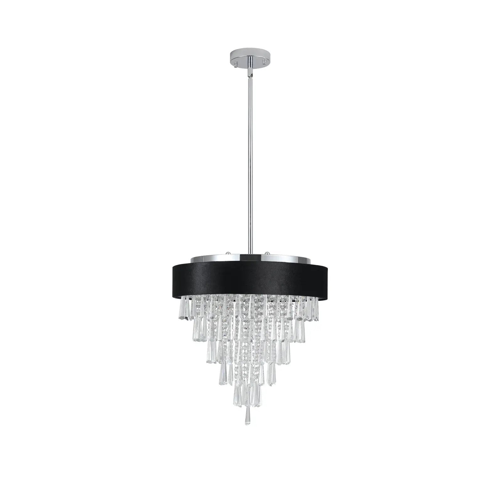 18-inch Modern Crystal Chandelier with Black Velvet Shade by HouseOfZazla