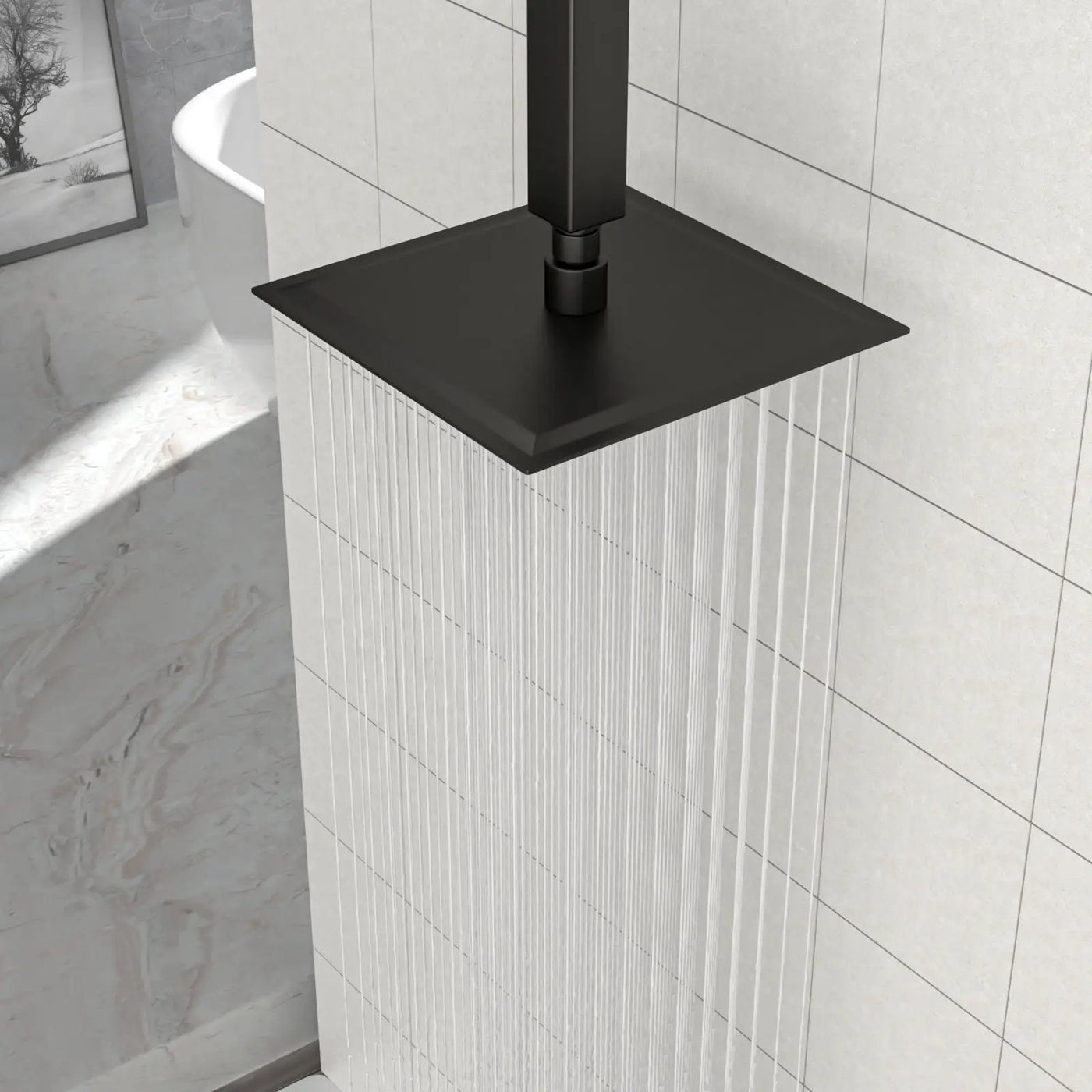 8" Square Rain Shower Head, Ceiling / Wall Mount Stainless Steel Bath Fixture by HouseOfZazla