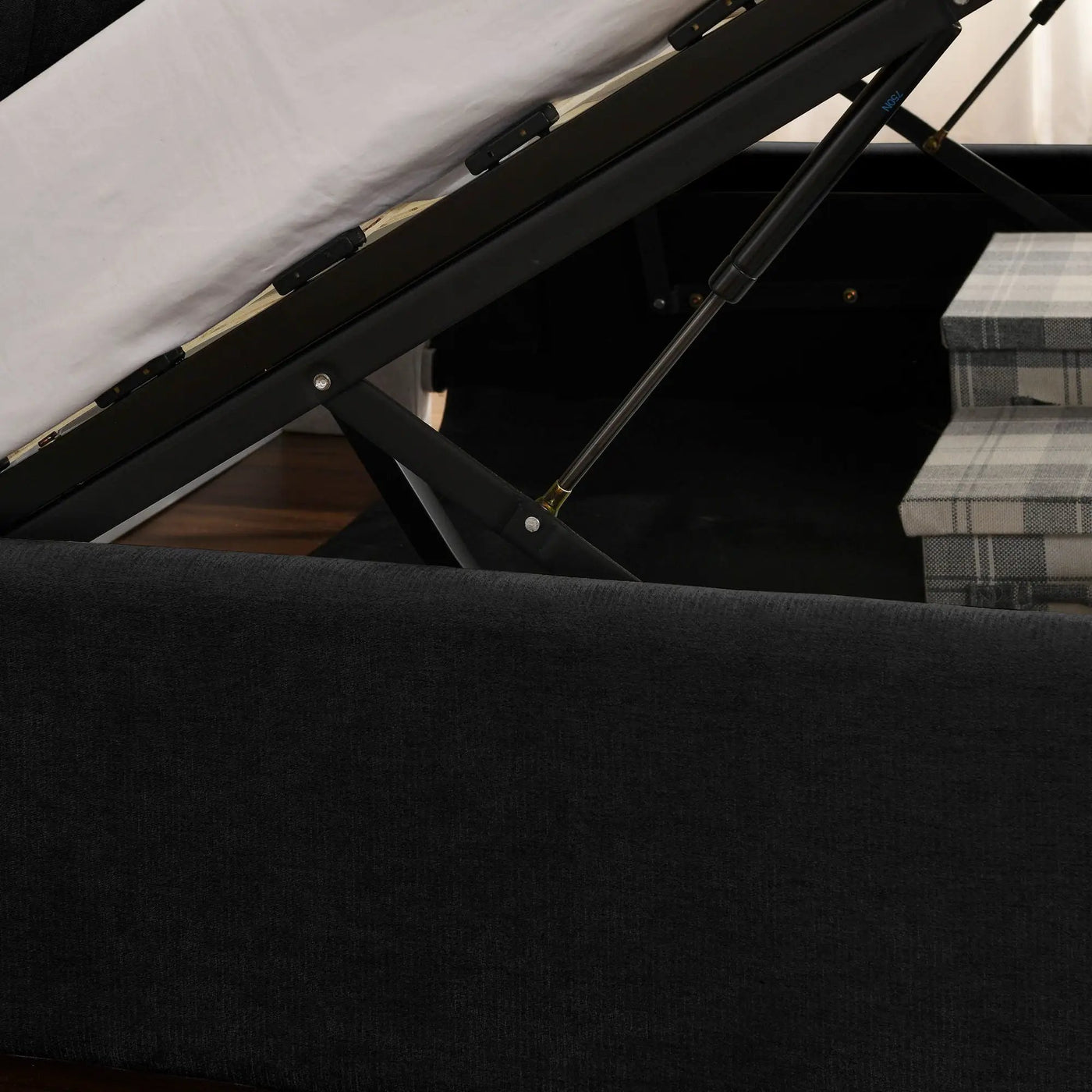 Storage Upholstered Hydraulic Platform Bed With Integrated Headboard by HouseOfZazla