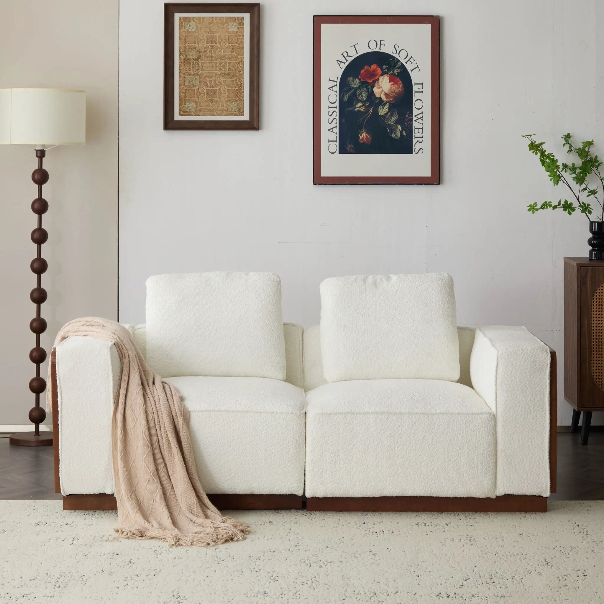 Chita Modular Sectional Sofa 2 Seater With Larger Seats - Beige by HouseOfZazla