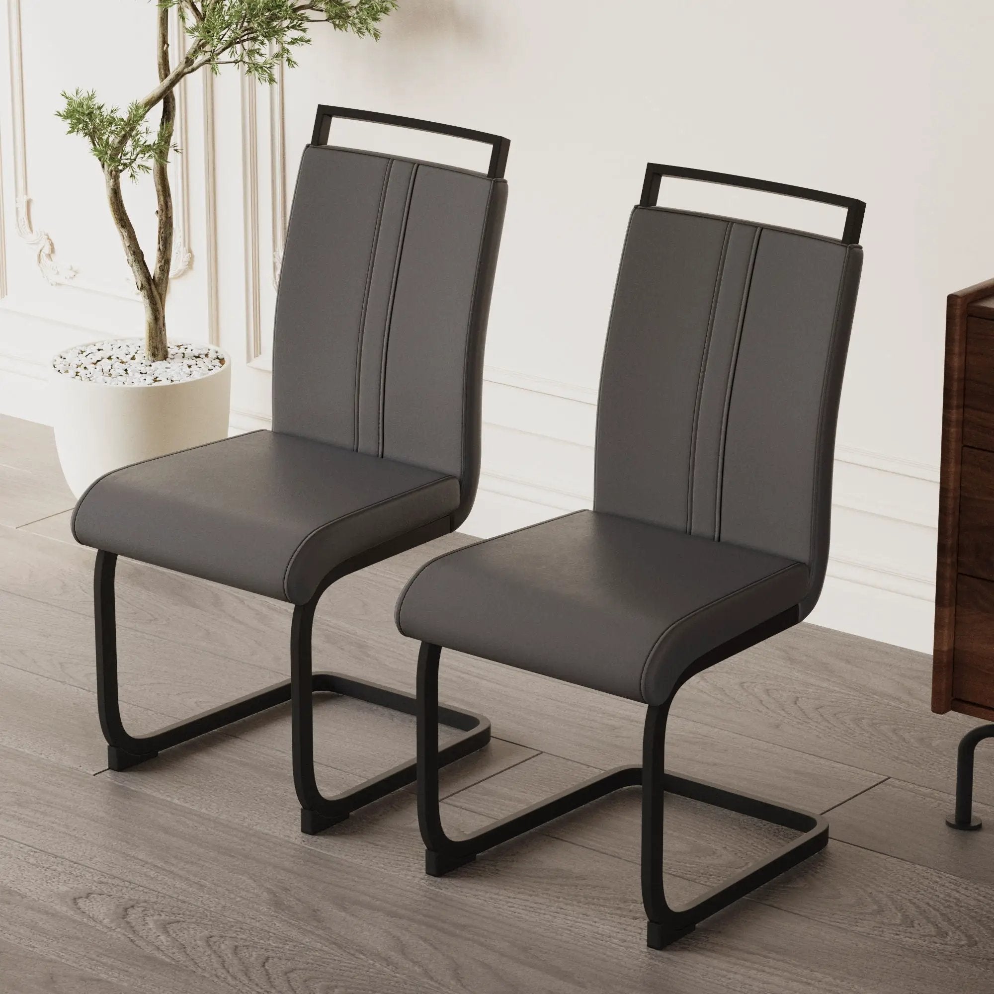 Modern Dining Chairs With High Back Upholstered Design Metal Legs by Unique Piece Furniture