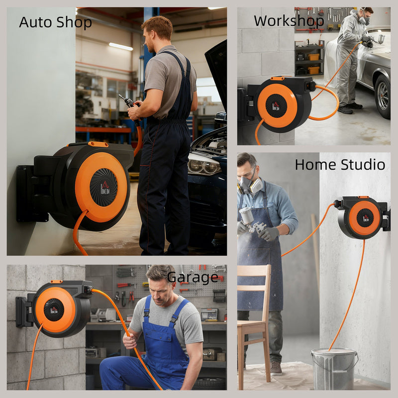 HOMCOM Retractable Air Hose Reel by HouseOfZazla