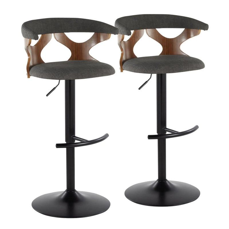 Gardenia - Contemporary Adjustable Barstool, Swivel With Rounded T Footrest (Set of 2) by Unique Piece Furniture