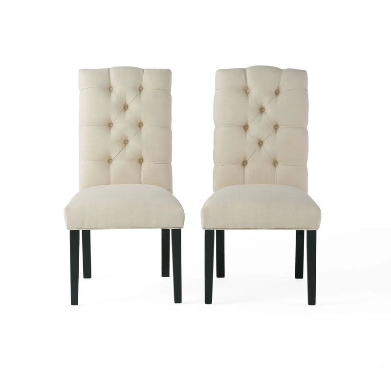 Harding Tufted Dining Chair Set of 2 - Natural by HouseOfZazla
