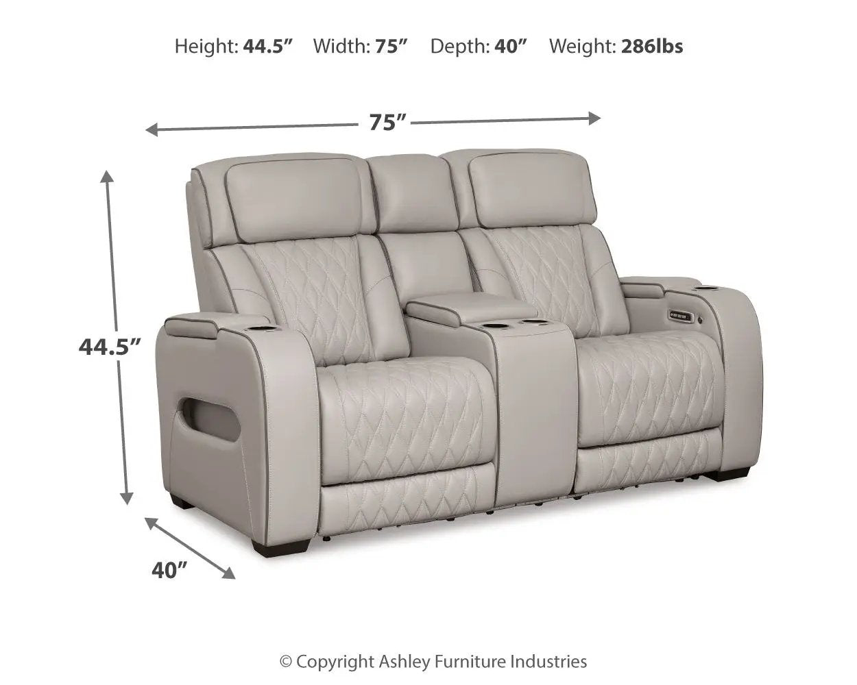 Boyington - Power Reclining Loveseat With Console/Adj Hdrst by Unique Piece Furniture