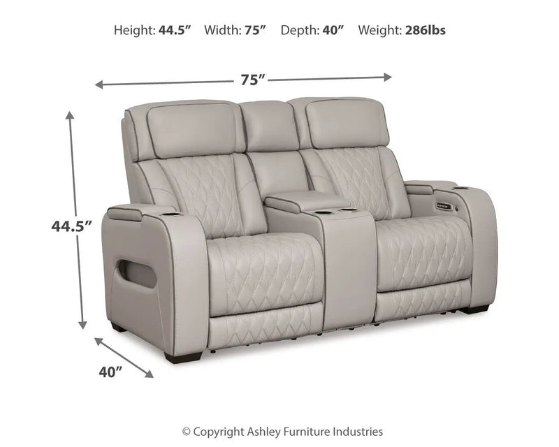 Boyington - Power Reclining Loveseat With Console/Adj Hdrst by Unique Piece Furniture
