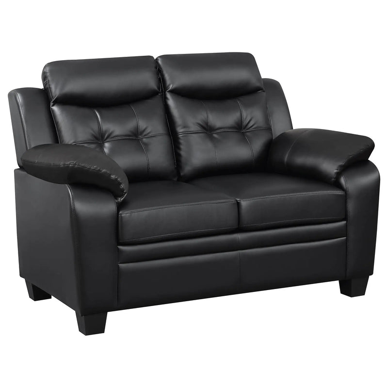 Finley 3-piece Upholstered Padded Arm Tufted Sofa Set Black by Unique Piece Furniture