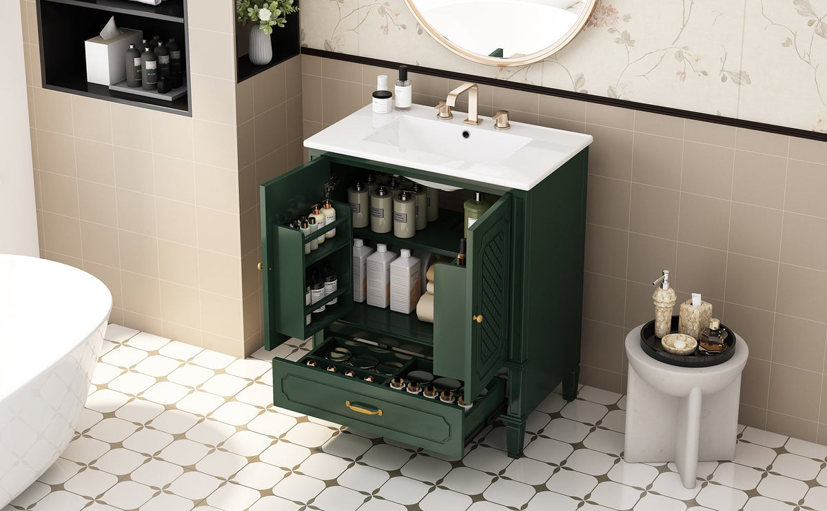30" Bathroom Vanity with Sink - Freestanding Design - Green or Blue, photo 6 of 10