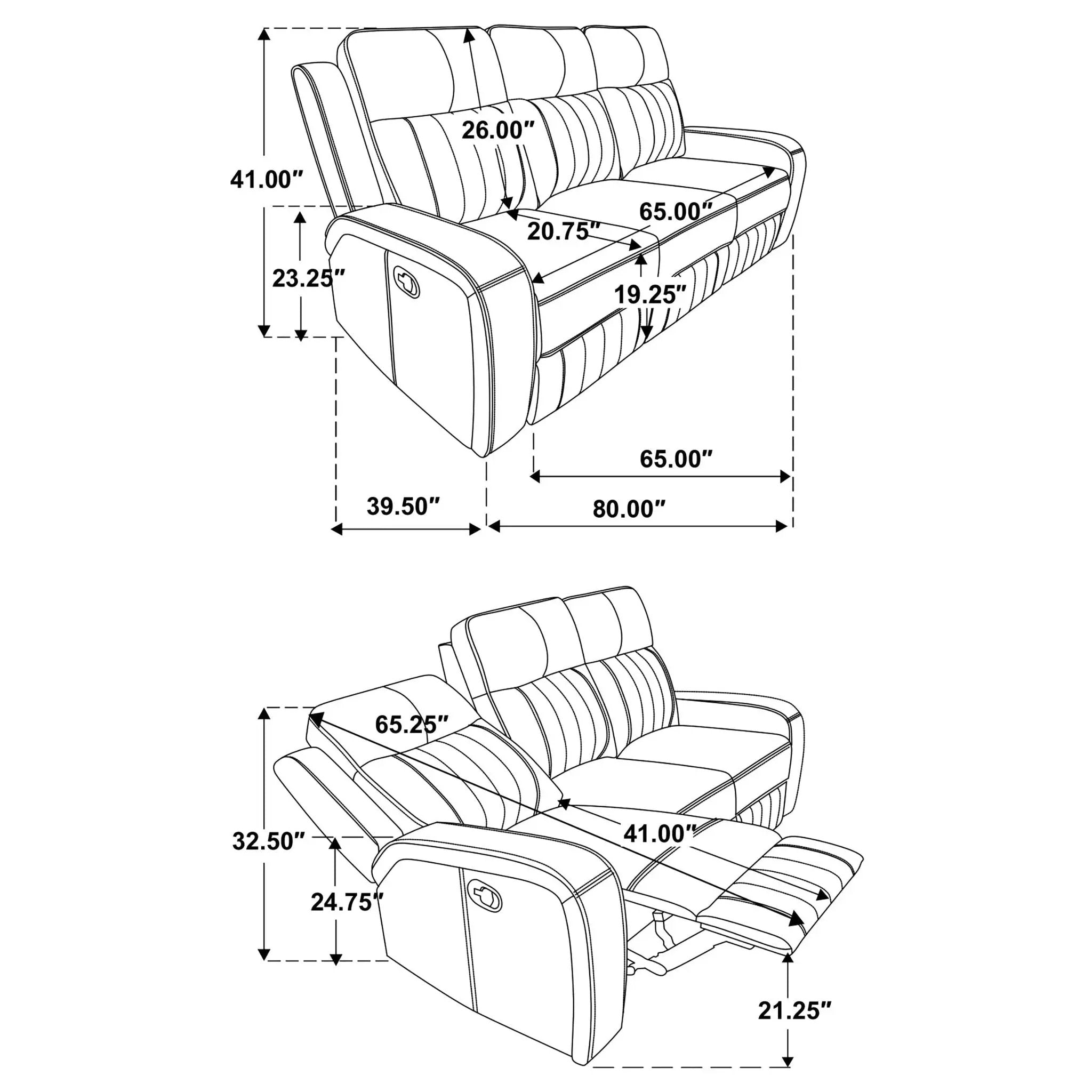 Forrest - Motion Reclining Sofa Comfort With Elegant Tufting And Wide Track Arms - Gray by HouseOfZazla