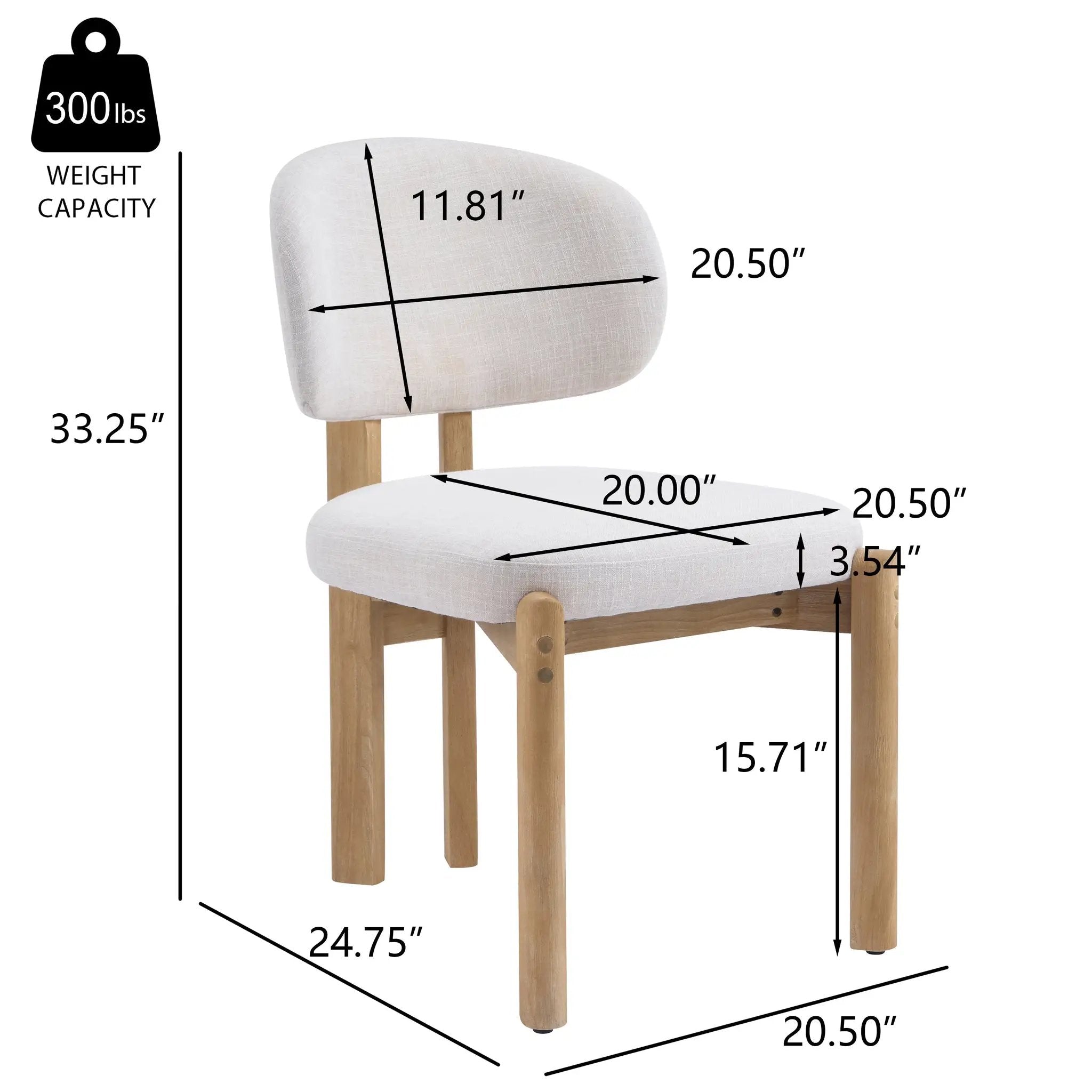 Beige Upholstered Scandinavian Dining Chair by HouseOfZazla