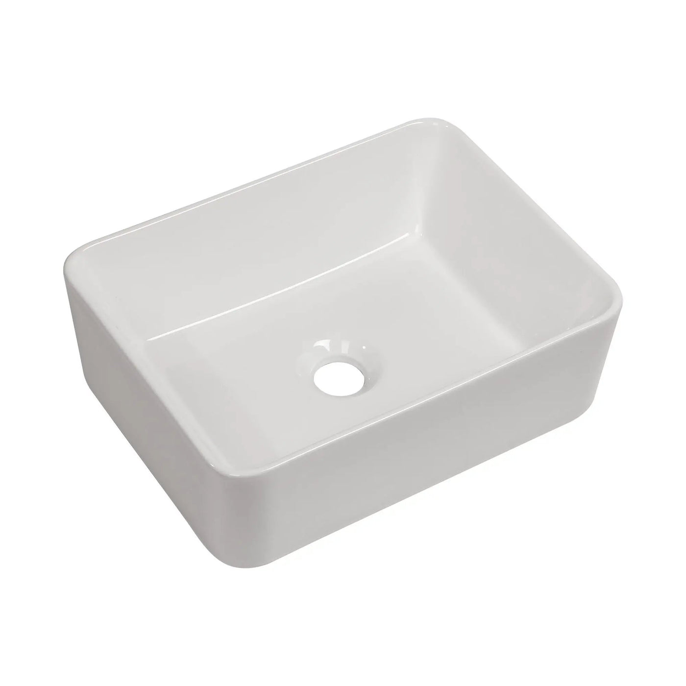 Sleek Ceramic Rectangular Vessel Bathroom Sink by HouseOfZazla