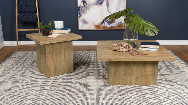 Devar 2-piece Square Coffee and End Table Set Mango by Unique Piece Furniture