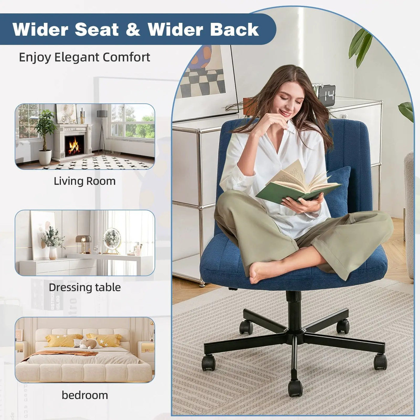 Criss Cross Office Chair With Adjustable Height, Ergonomic Design by HouseOfZazla