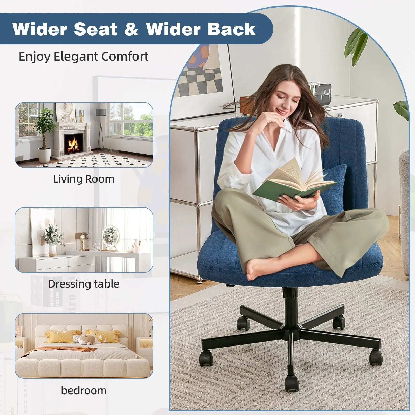 Criss Cross Office Chair With Adjustable Height, Ergonomic Design by HouseOfZazla