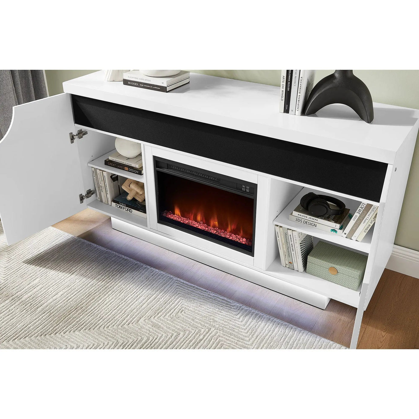 Alessia - Electric Fireplace With Multi Color LED And Flame Settings by HouseOfZazla