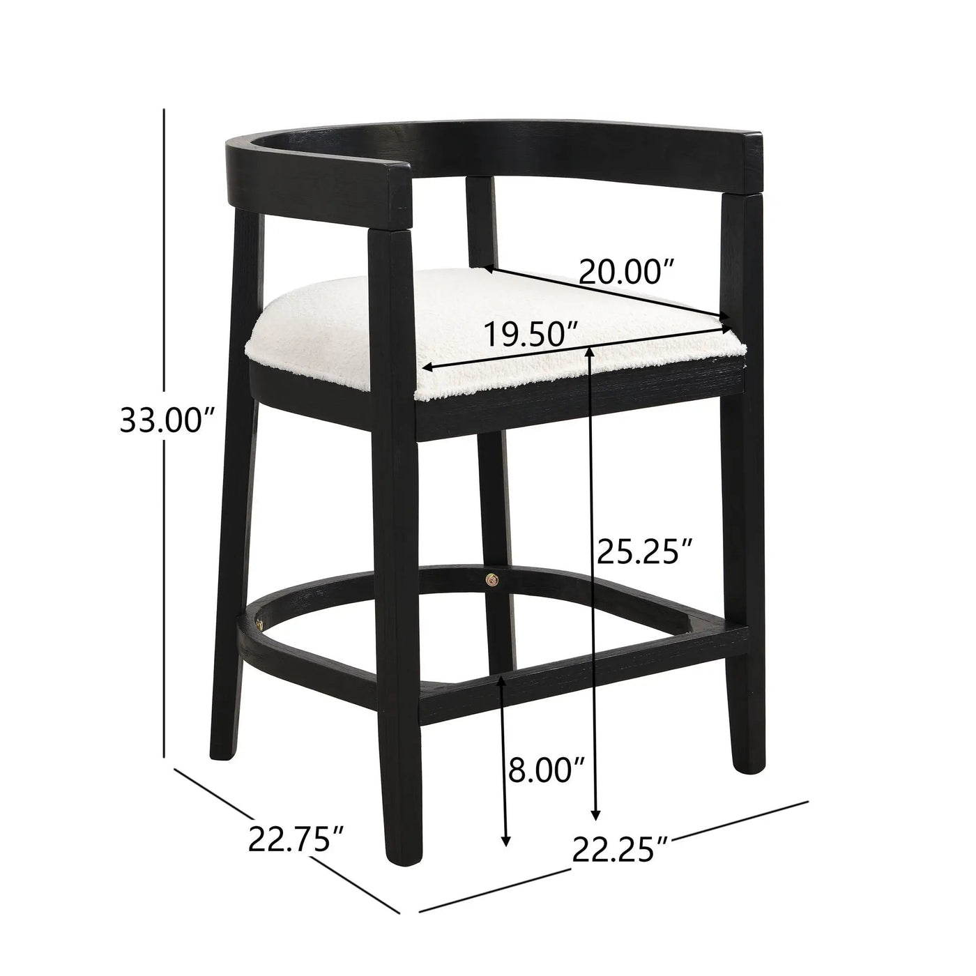 Modern Rubberwood Counter Stool Set With Upholstered Seats by HouseOfZazla