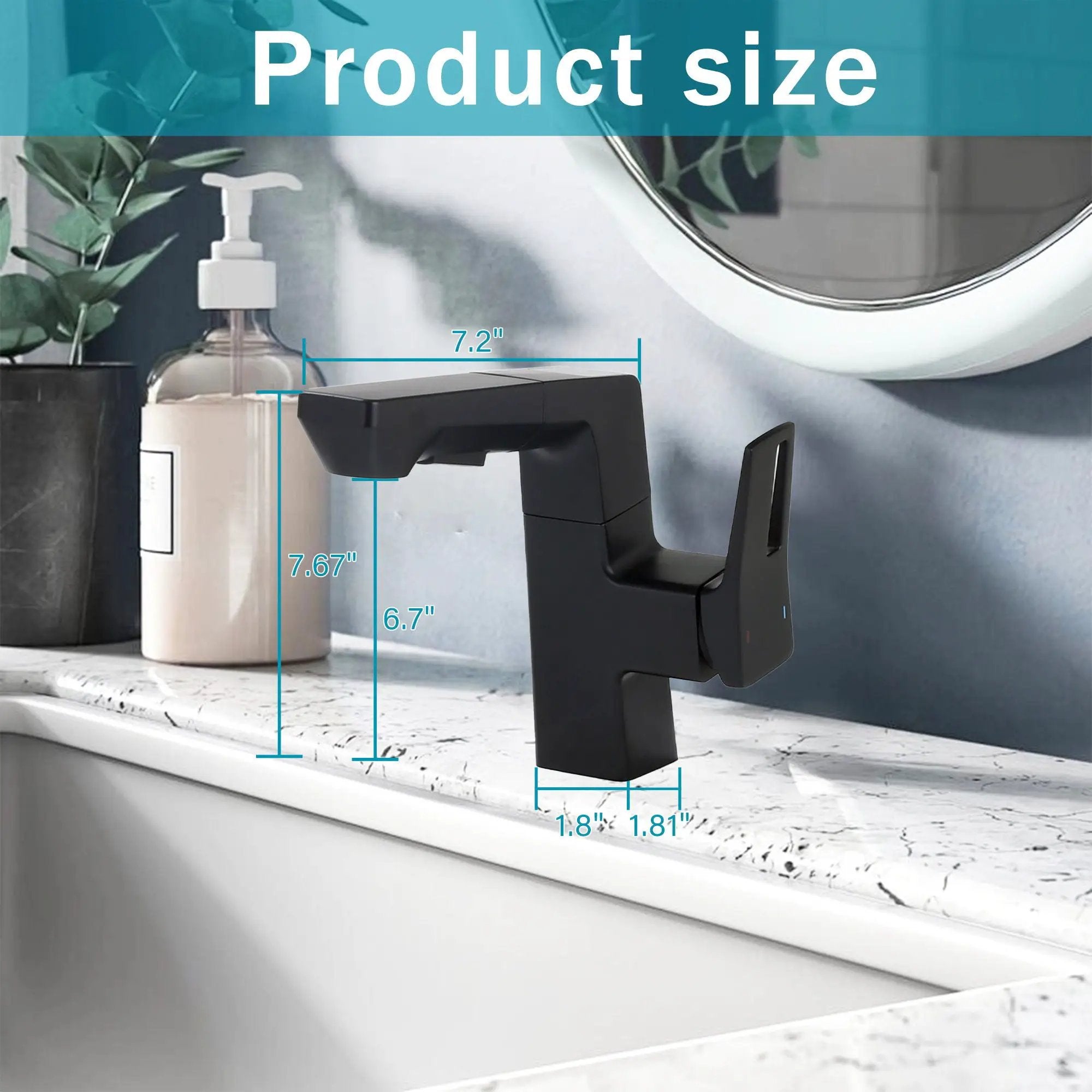 Modern Smart LED Bathroom Faucet With Temperature Digital Display And Pull Down Sprayer by HouseOfZazla