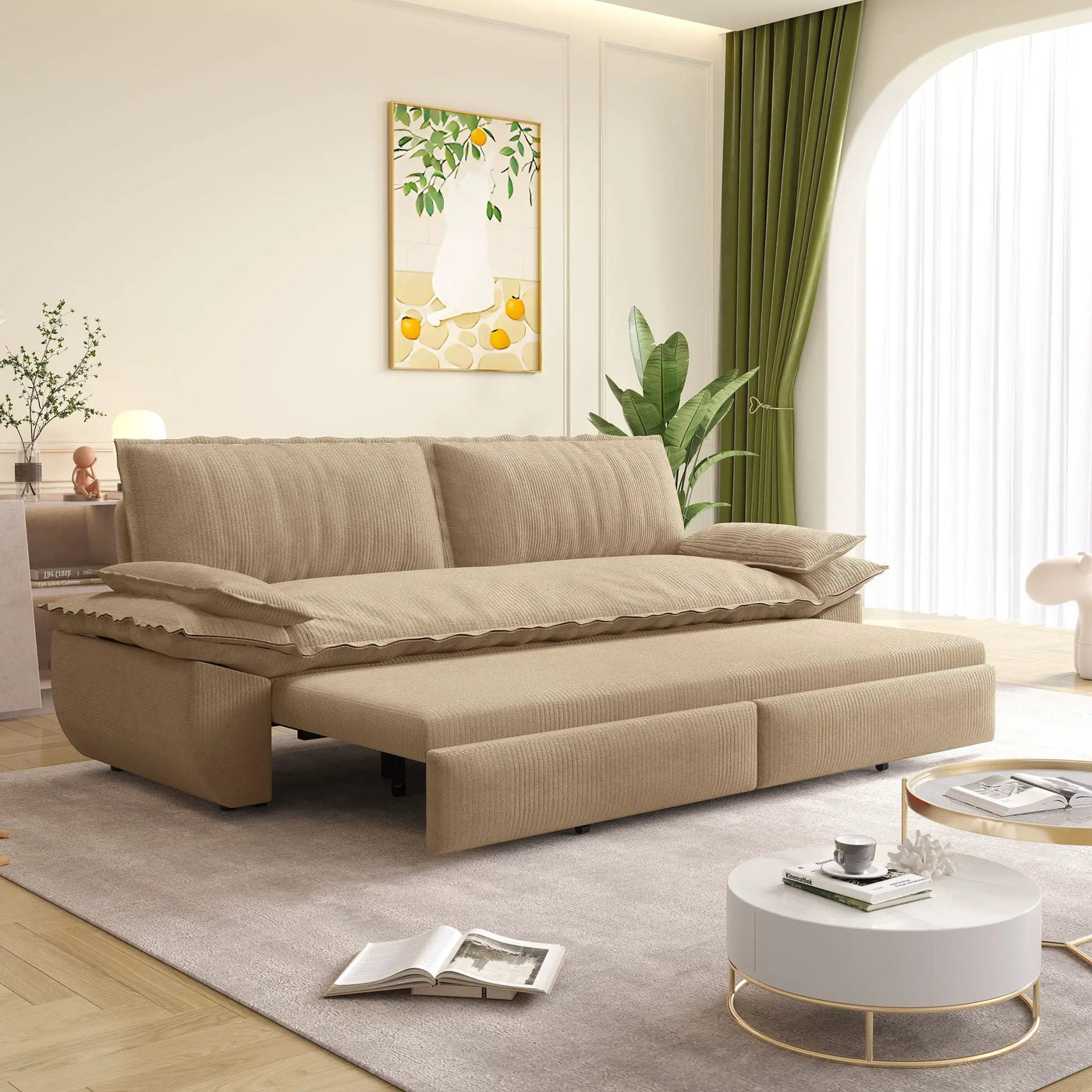 Queen Pull Out Bed, 3 In 1 Convertible Sleeper Sofa by HouseOfZazla