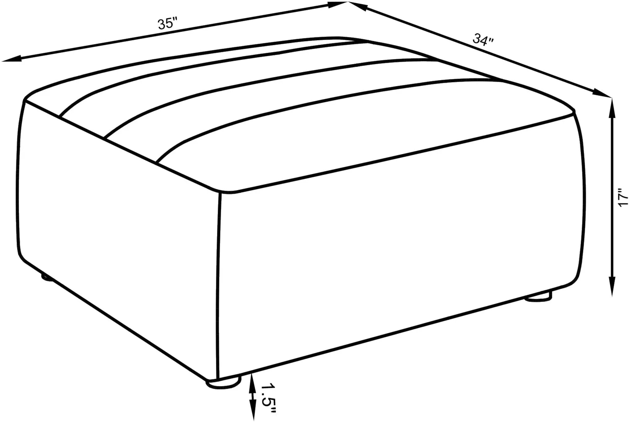 Sunny Square Upholstered Ottoman Natural by Unique Piece Furniture