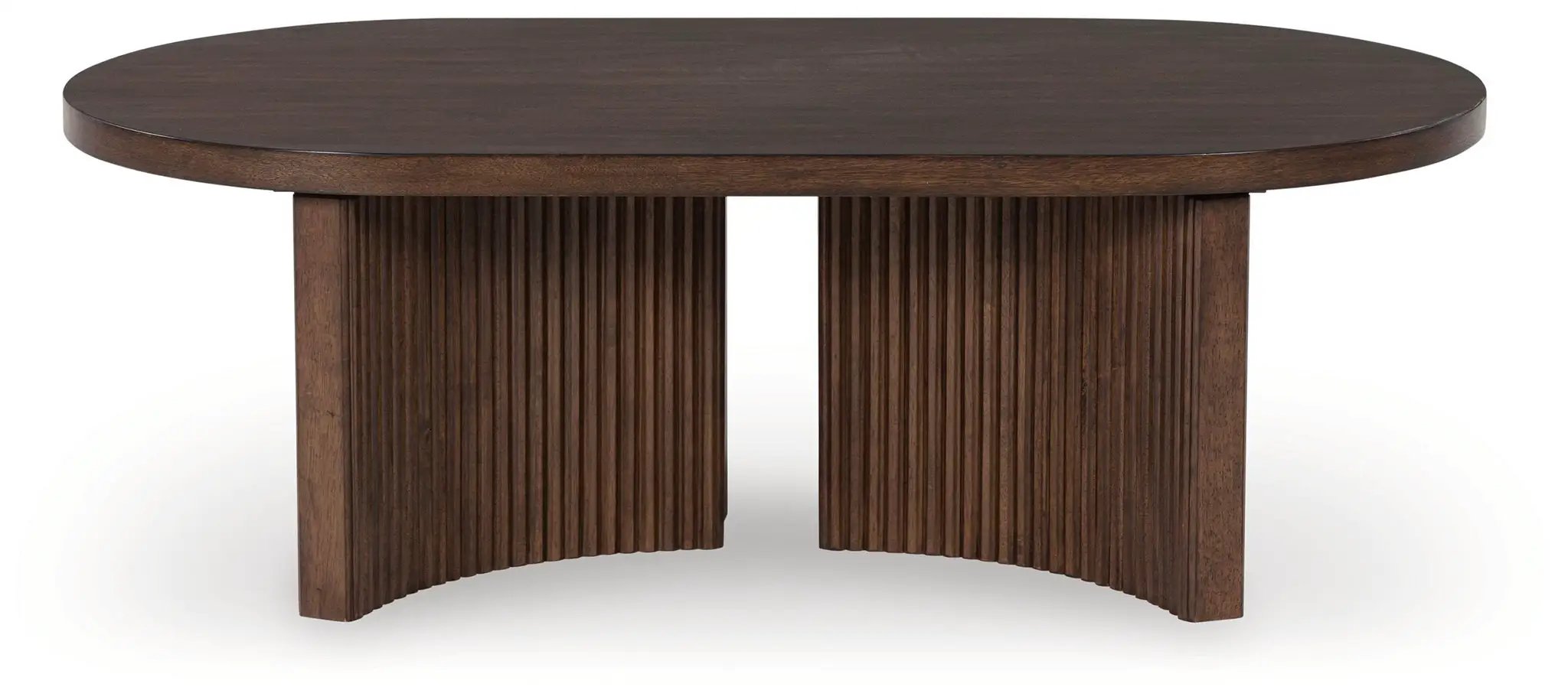 Korestone - Oval Cocktail Table - Dark Brown by Unique Piece Furniture