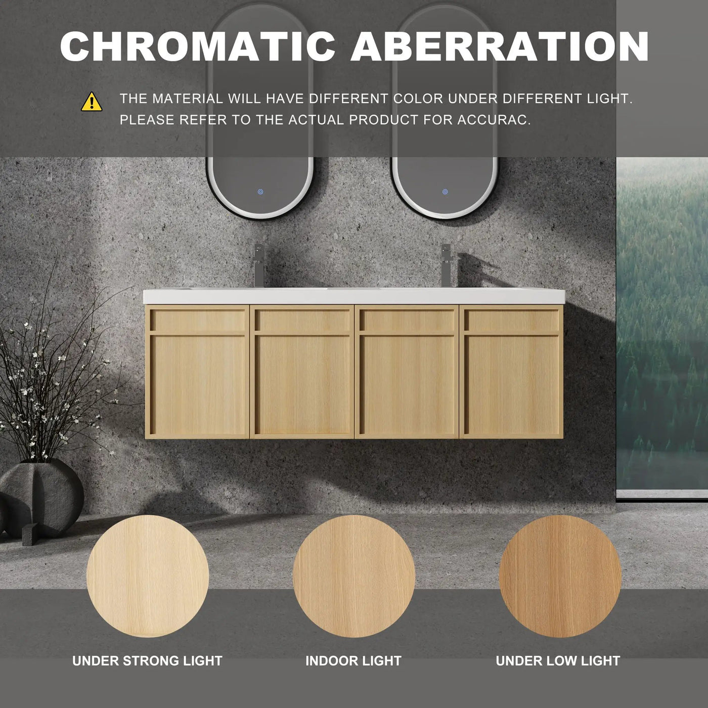 Wall-Mounted Bathroom Vanity With Resin Sink And Soft Closing Doors by HouseOfZazla
