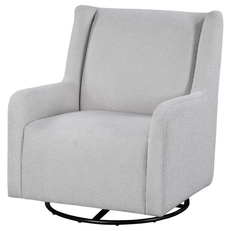 Serra Boucle Upholstered Swivel Glider Dove Grey by Unique Piece Furniture