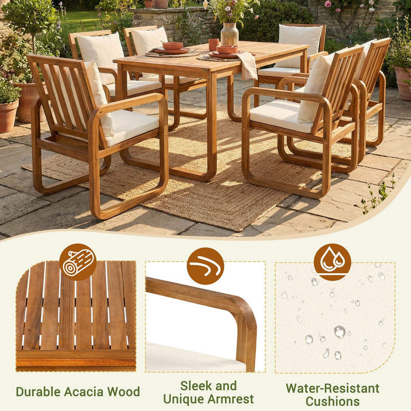 7 Piece Outdoor Patio Dining Set With Removable Cushions by HouseOfZazla