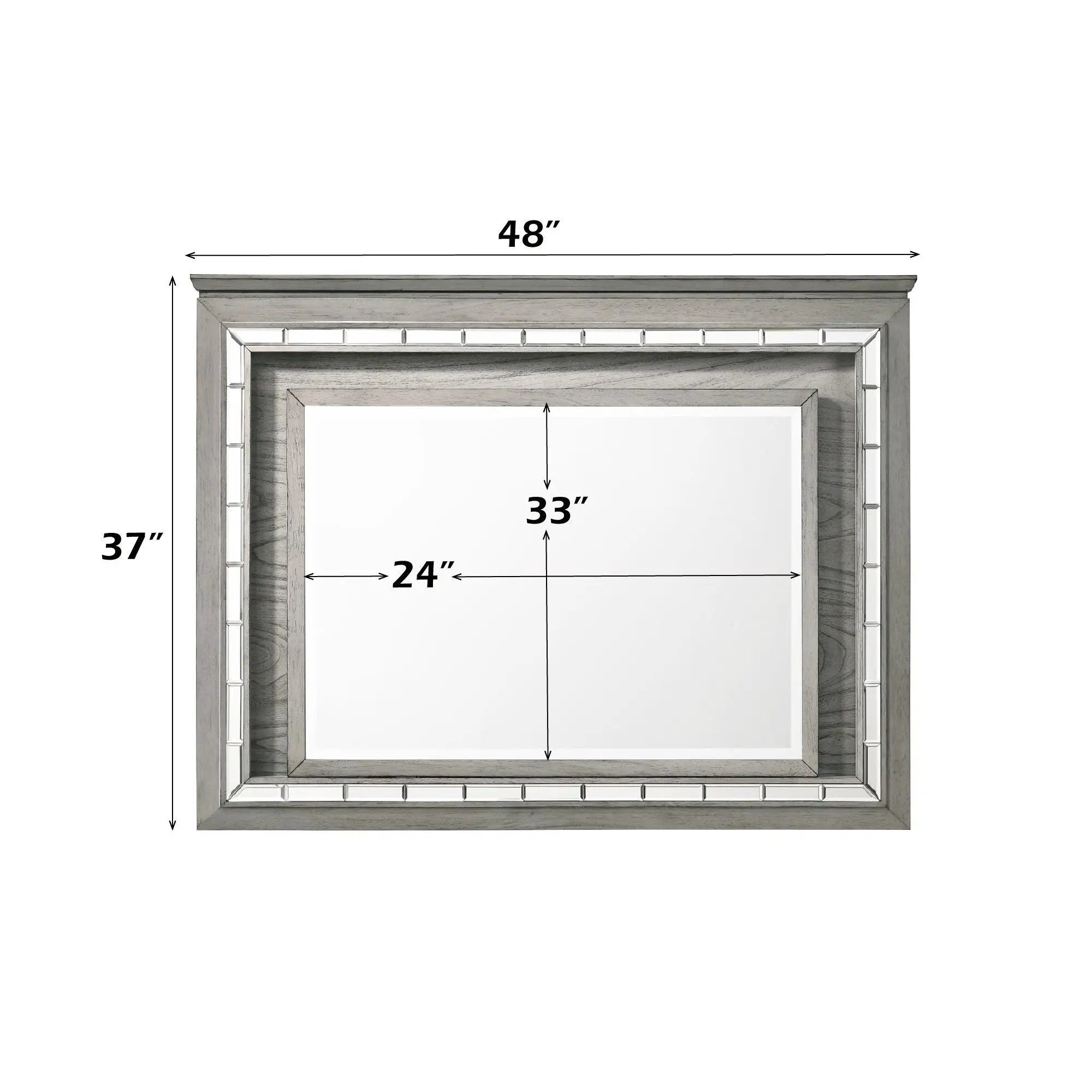 Antares - Mirror With LED - Light Gray by Unique Piece Furniture