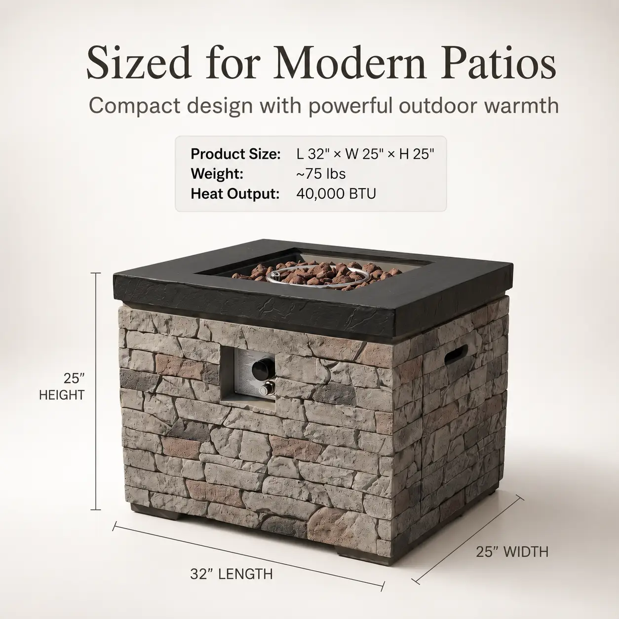 32-Inch Outdoor Fire Pit Table by HouseOfZazla