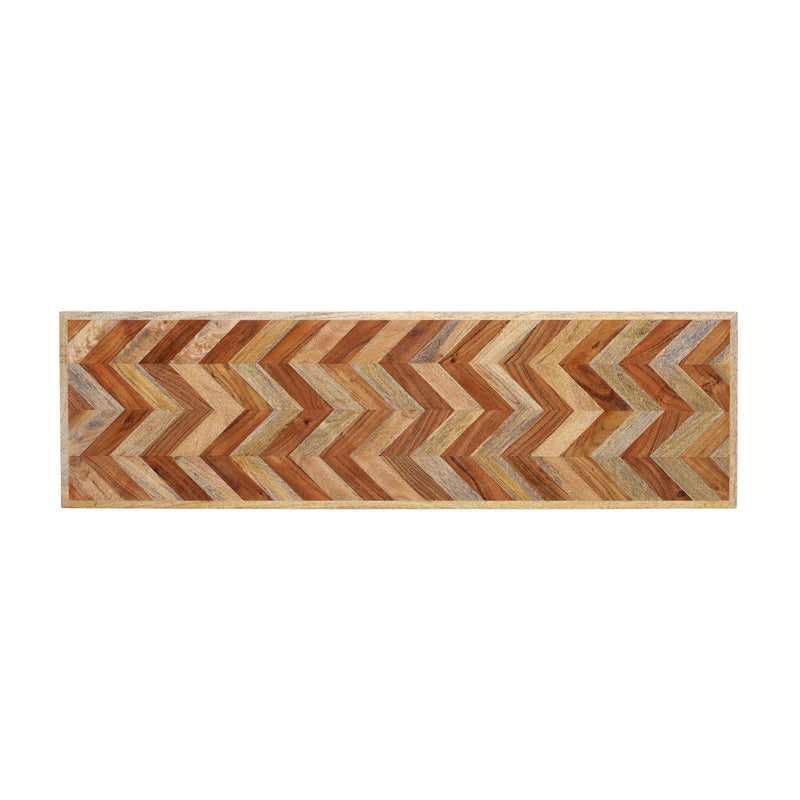 Artisan Handcrafted Mango Wood Bench Rustic Boho Style - Natural by HouseOfZazla