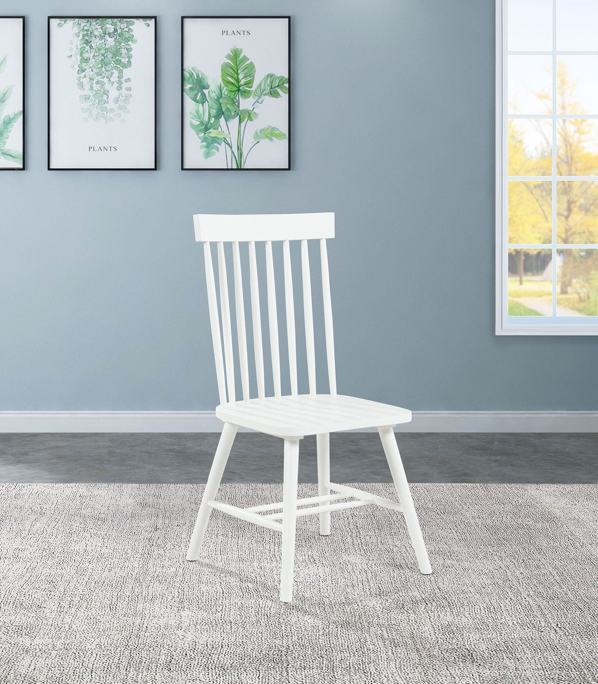 Andrews Windsor Spindle Back Dining Side Chair White (Set of 2), photo 2 of 7
