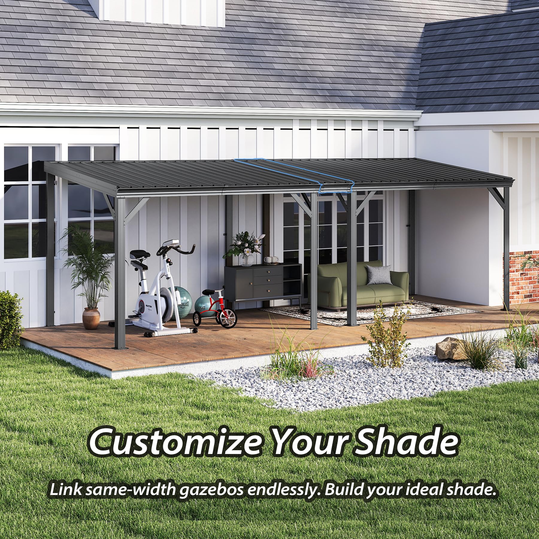 Gazebo Connector Kit for 10ft Width Wall-Mounted Gazebos by HouseOfZazla