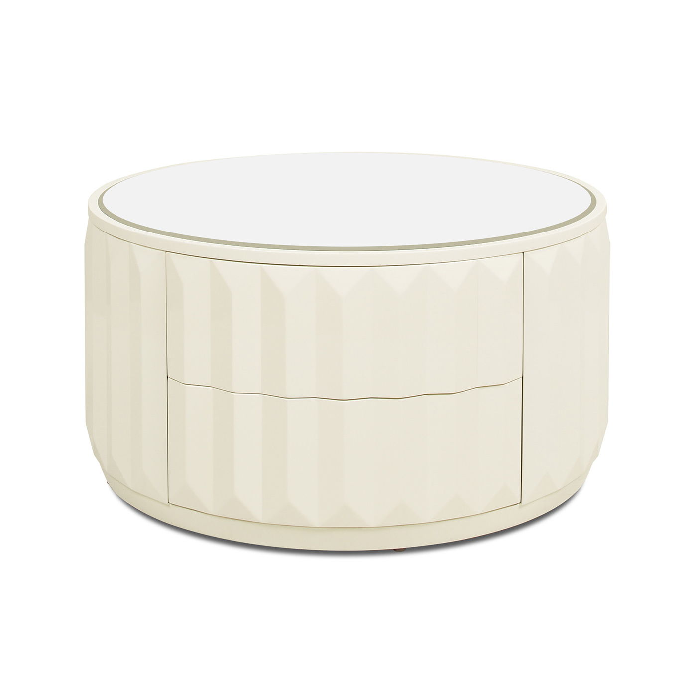 Facino - Round Storage Coffee Table - White Birch by HouseOfZazla