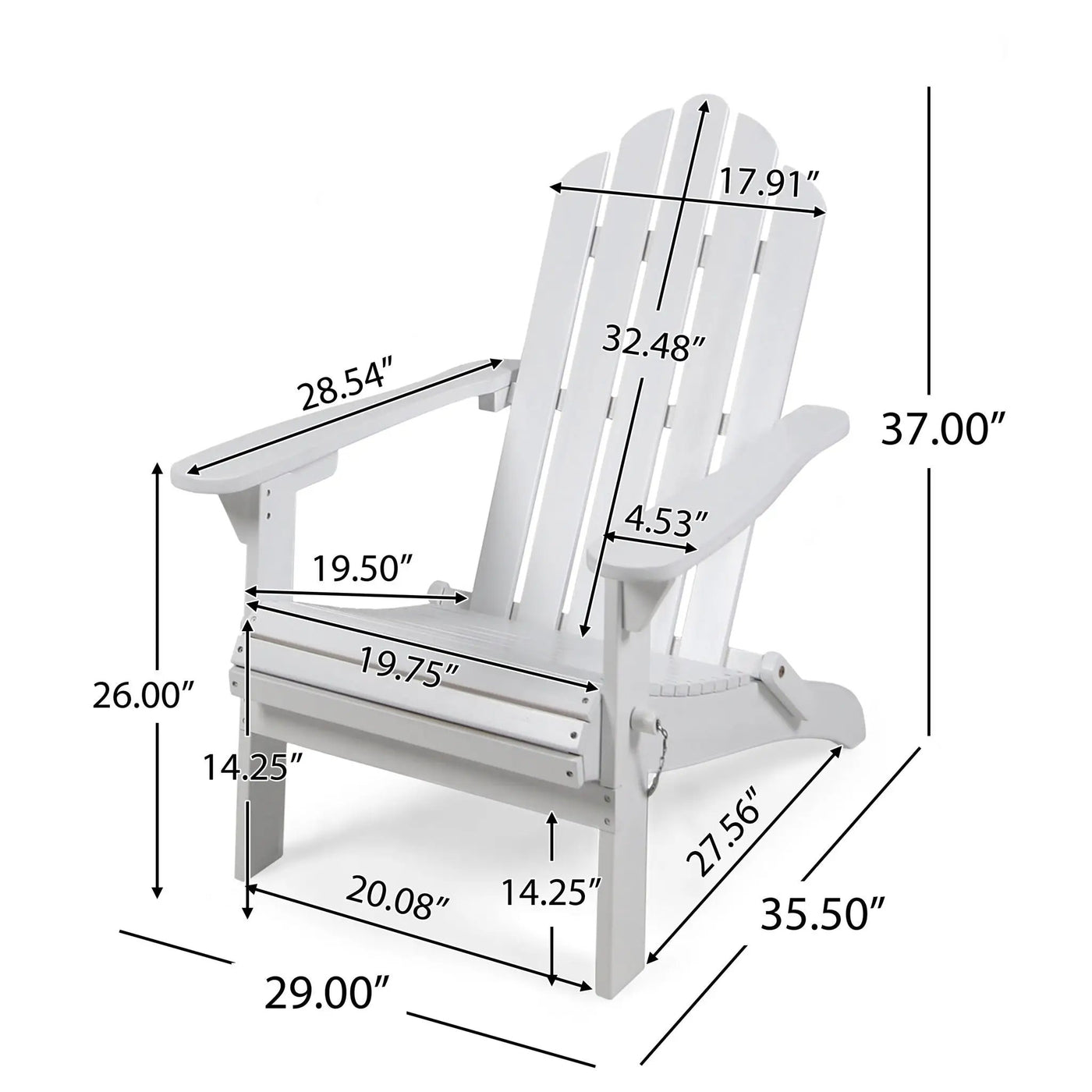 Aurascape Outdoor Acacia Wood Foldable Adirondack Chair by HouseOfZazla