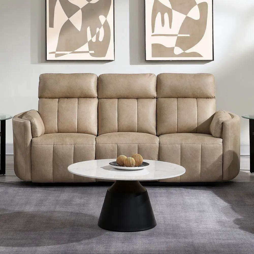 Elison - Motion Sofa - Dark Beige Polish Microfiber by Unique Piece Furniture