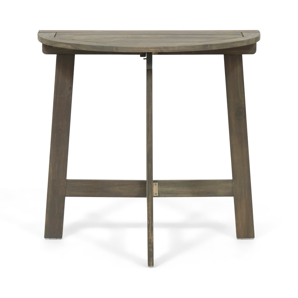 Half-Round Folding Acacia Wood 3pc Bistro Set with Weather Resistance - Gray, photo 8 of 10