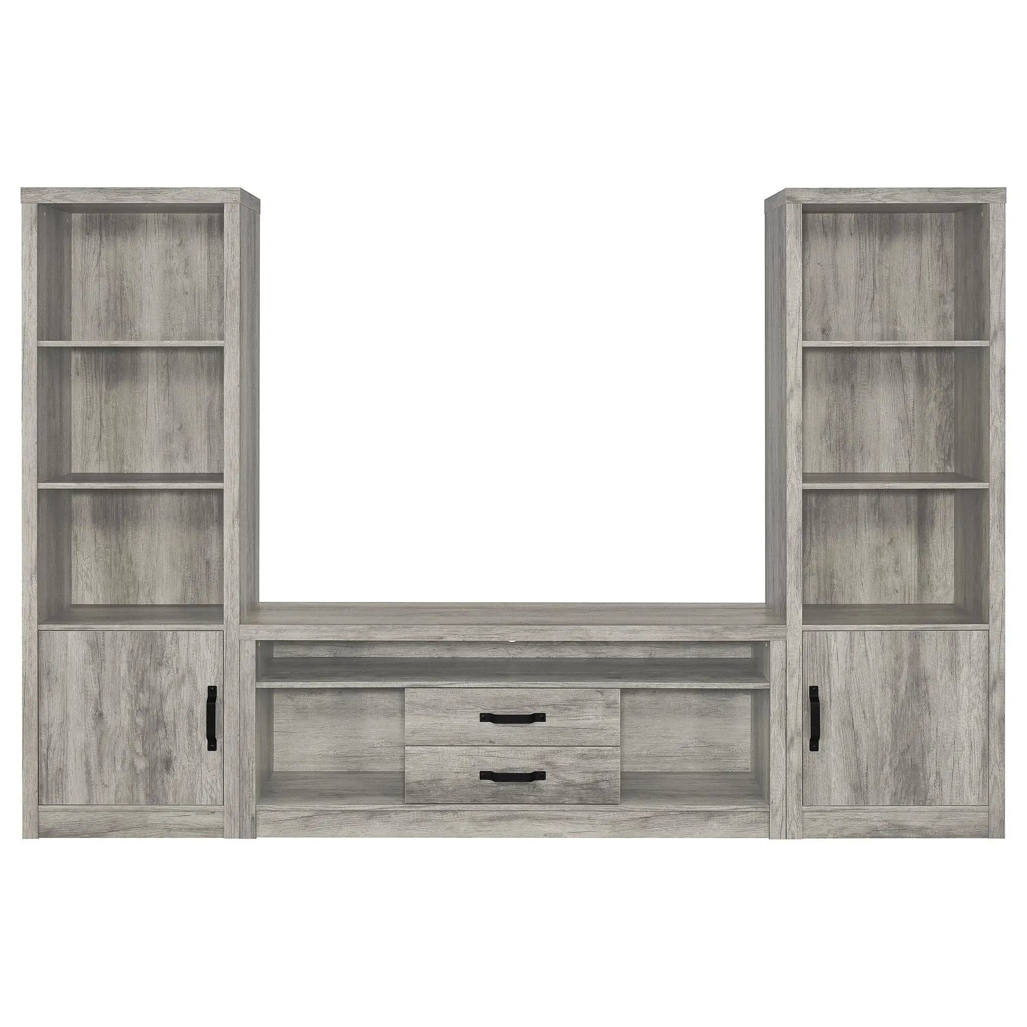 Conifer - 3 Piece TV Entertainment Center With Storage - Gray