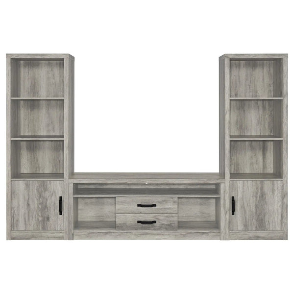Conifer - 3 Piece TV Entertainment Center With Storage - Gray