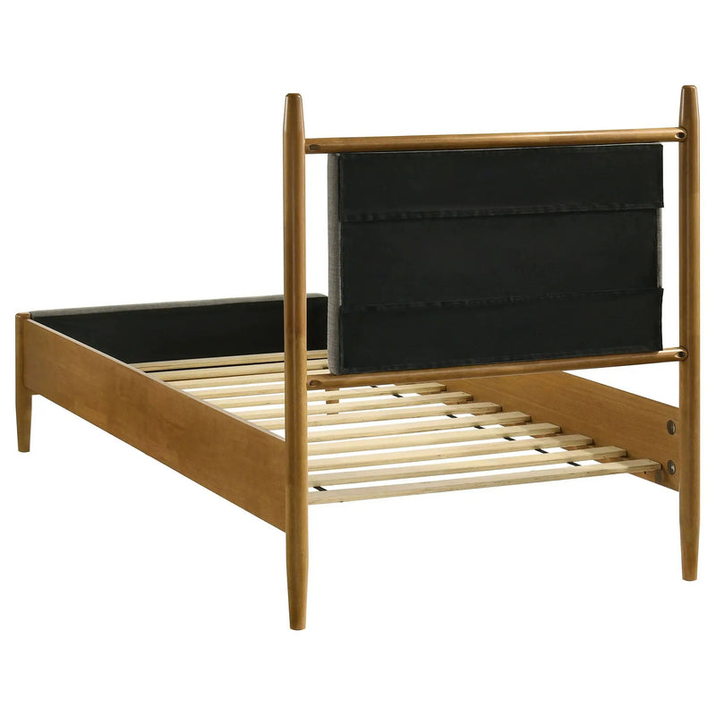 Mason 46-inch Twin Panel Platform Bed Grey and Light Brown by Unique Piece Furniture
