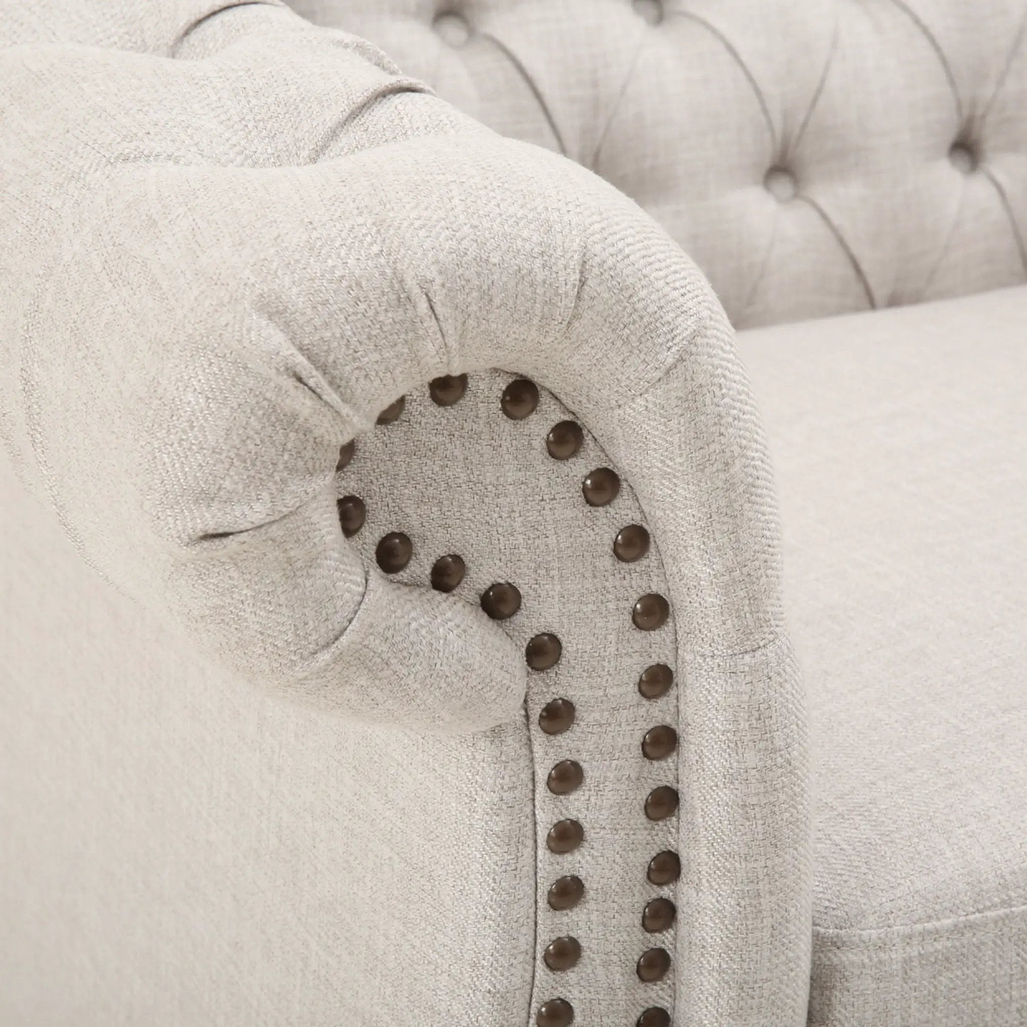 Nexuson Upholstered Chesterfield Chair With Deep Tufted And Nailhead Trim by HouseOfZazla