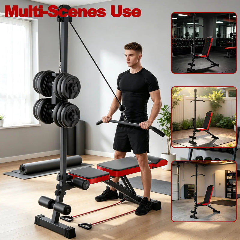 Multi-Functional Weight Bench with Pulley System and Adjustable Backrest by HouseOfZazla